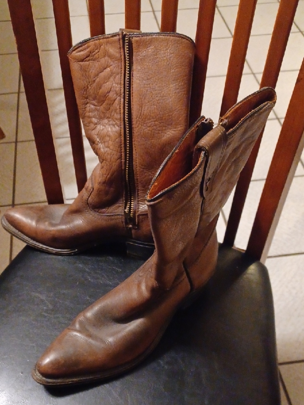 Durango Brown Leather Lace-Up Western Boots